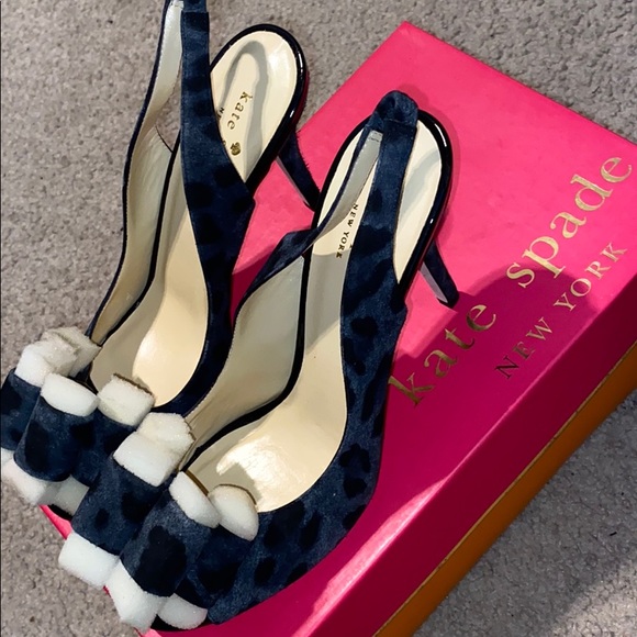 Kate spade grey/leopard print heels - Picture 2 of 7